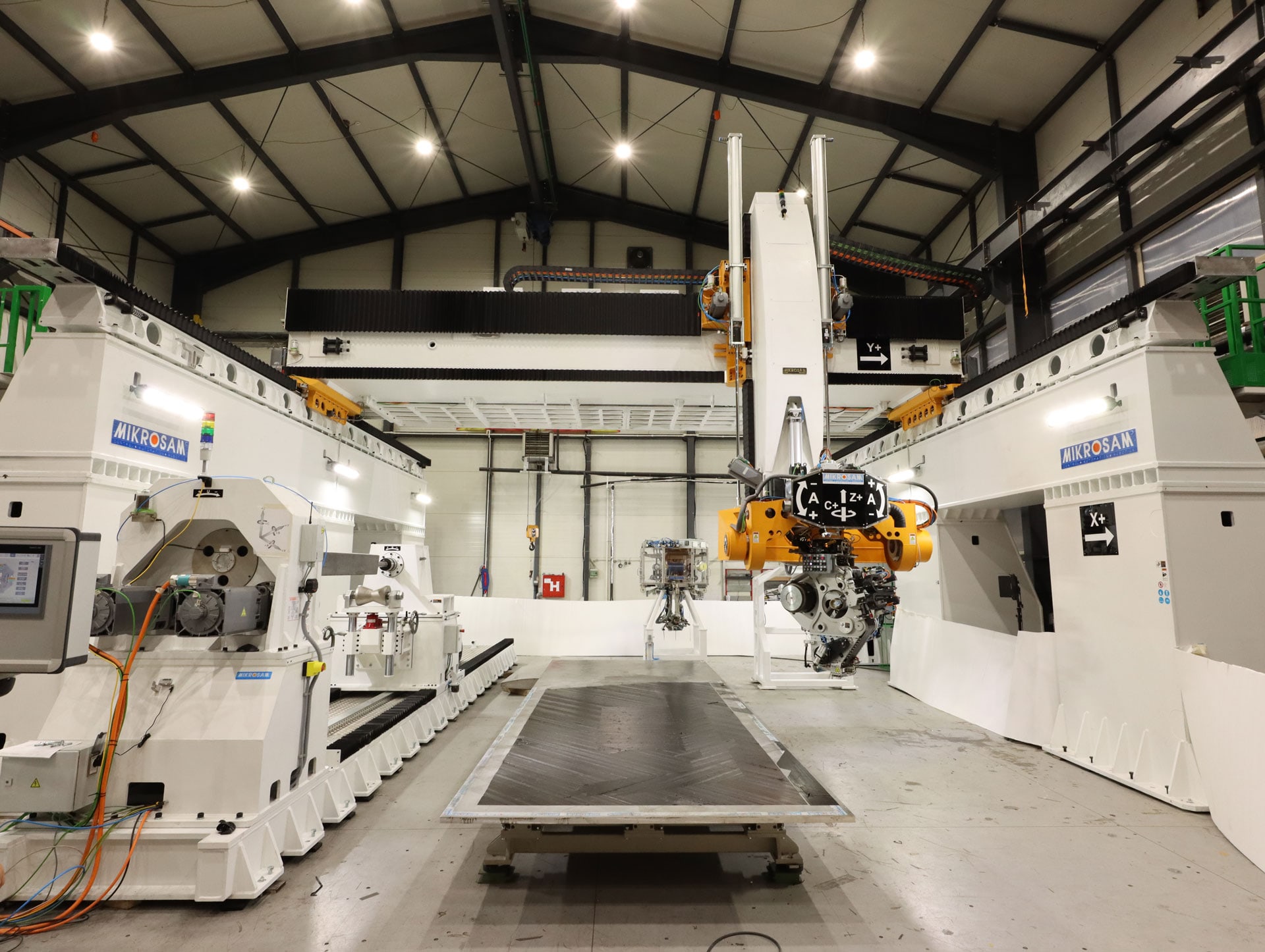 Mikrosam automated tape laying gantry in its assembly hall